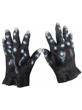 Vintage Ben Cooper Black Frankenstein Monster Hand Gloves Halloween Costume 1984
